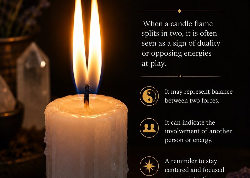 Meaning of the candle flame split in two updated image