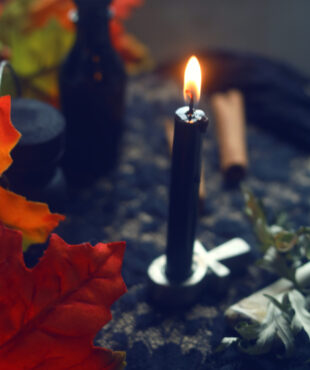 Samhain solitary ritual altar.