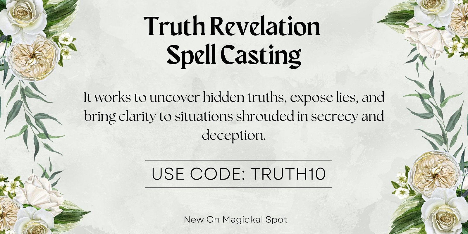 Truth Revelation Spell Casting new service on magickal spot