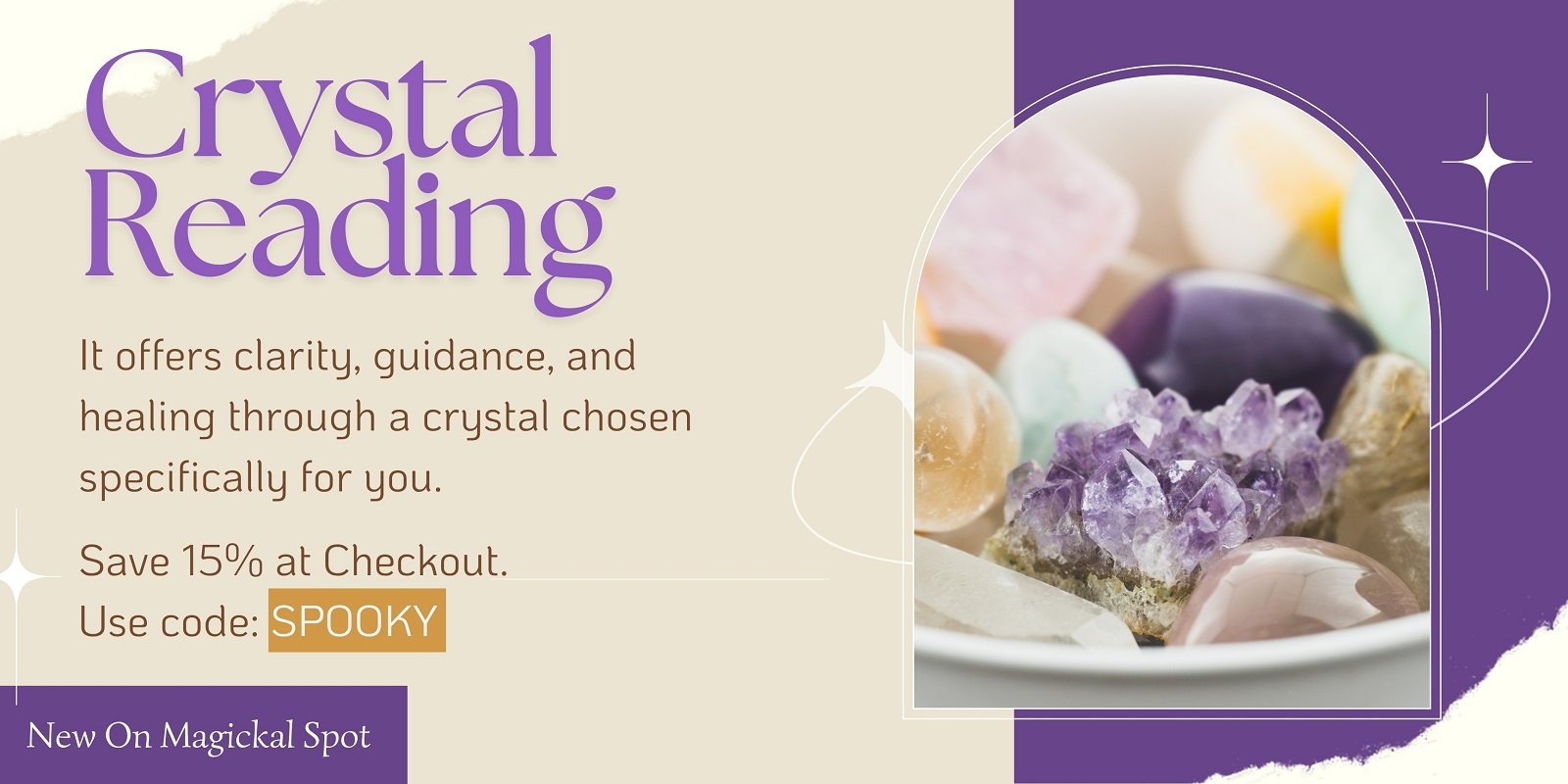 The Crystal Reading service banner for october special 2025