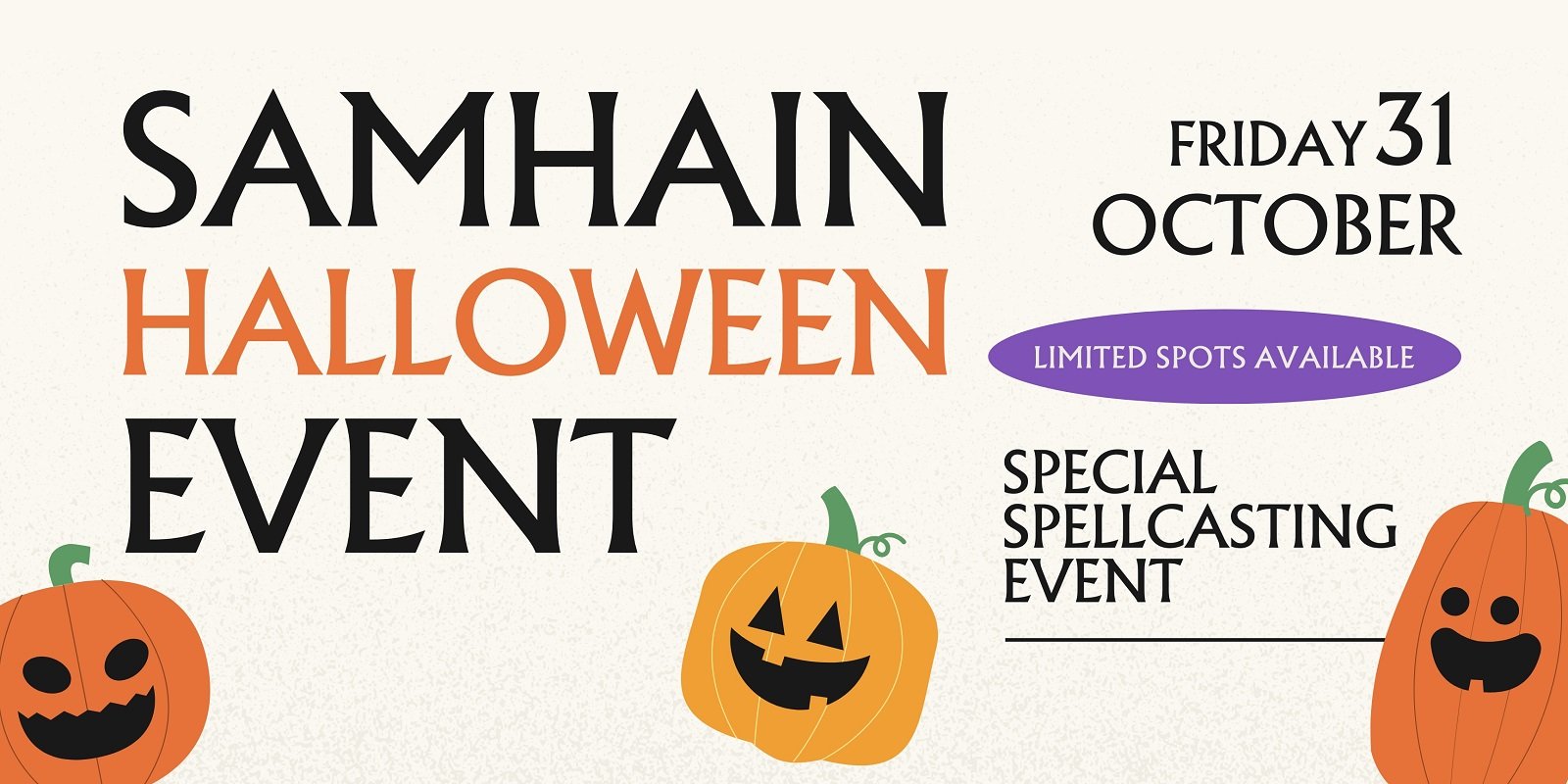 samhain halloween special spellcasting event on magickal spot 2025 october 31st