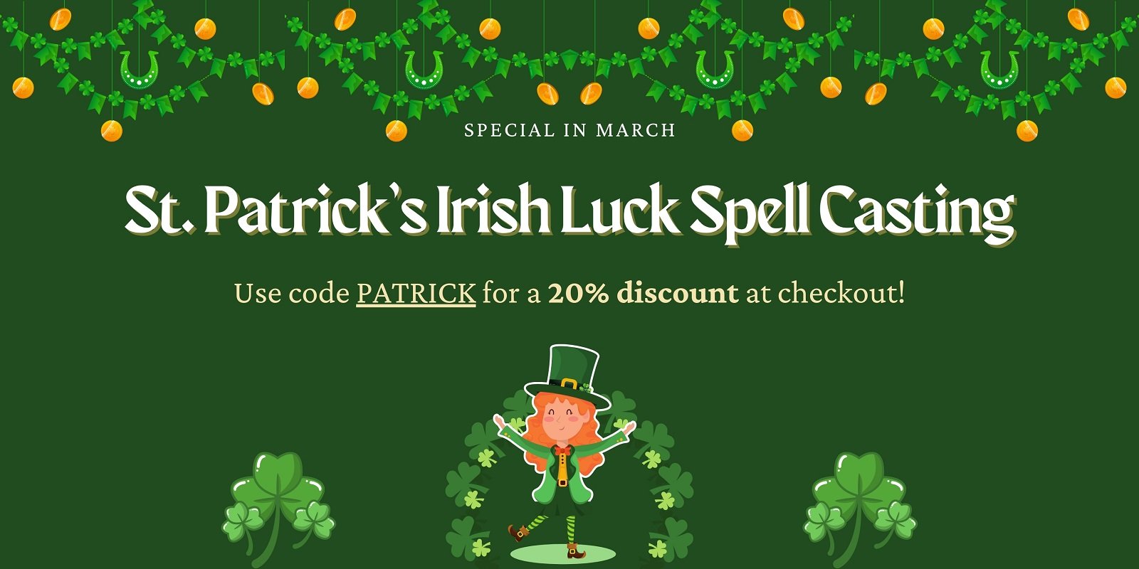 st patrick spellcasting special in shop march 2026 on magickal spot