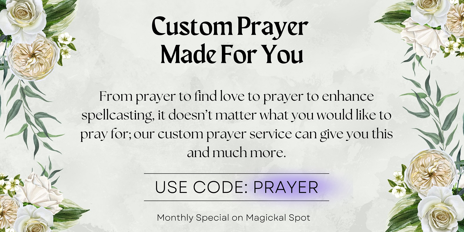 custom prayer made for a client service special on magickal spot april 2026