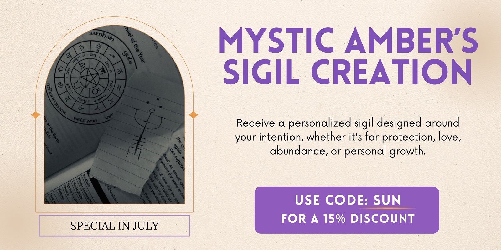 sigil creation service special in shop on magickal spot july 2026